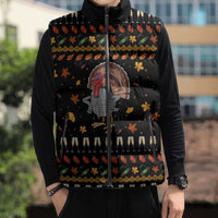 Thanksgiving Christmas Design Sleeveless Puffer Jacket Xmas Holiday Patterns - Wonder Print Shop
