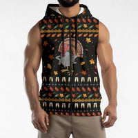 Thanksgiving Christmas Design Sleeveless Zip Hoodie Xmas Holiday Patterns - Wonder Print Shop