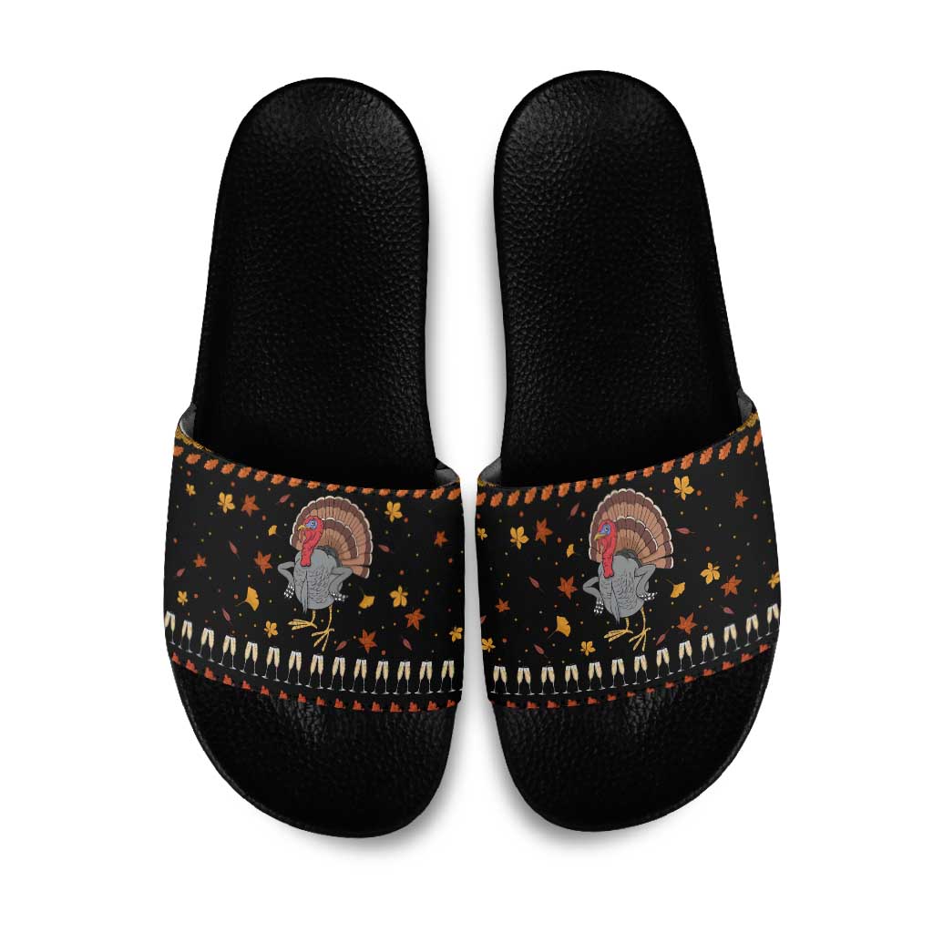 Thanksgiving Christmas Design Slide Sandals Xmas Holiday Patterns - Wonder Print Shop