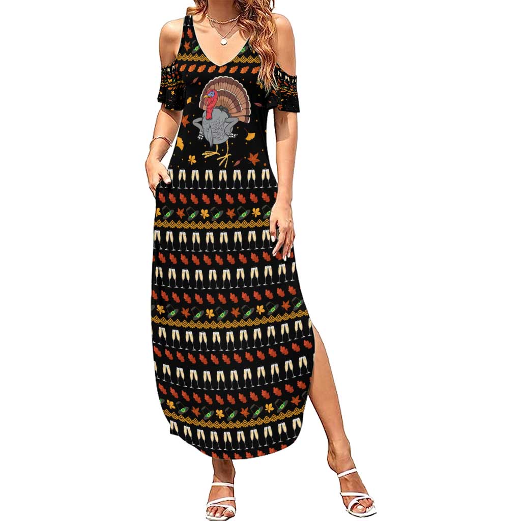 Thanksgiving Christmas Design Summer Maxi Dress Xmas Holiday Patterns - Wonder Print Shop