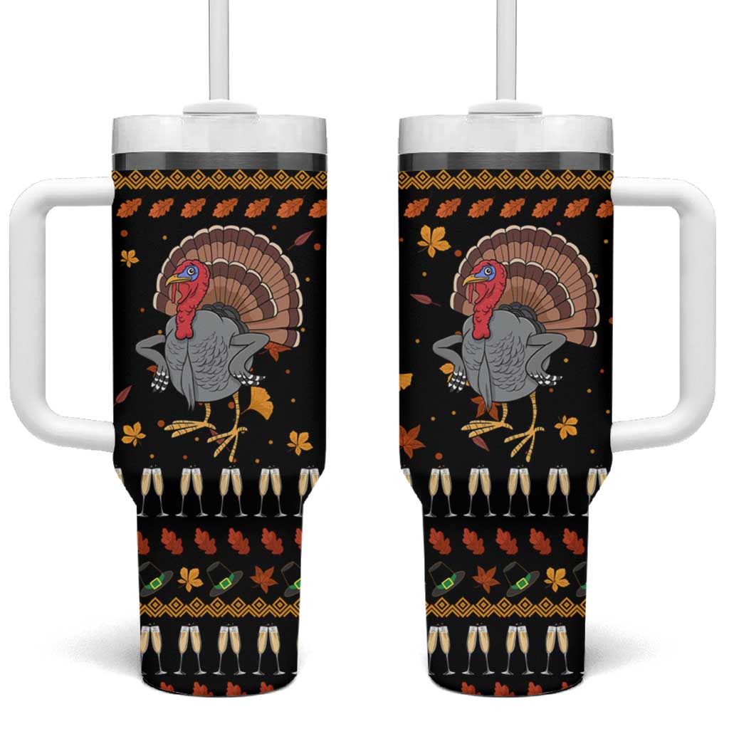 Thanksgiving Christmas Design Tumbler With Handle Xmas Holiday Patterns - Wonder Print Shop