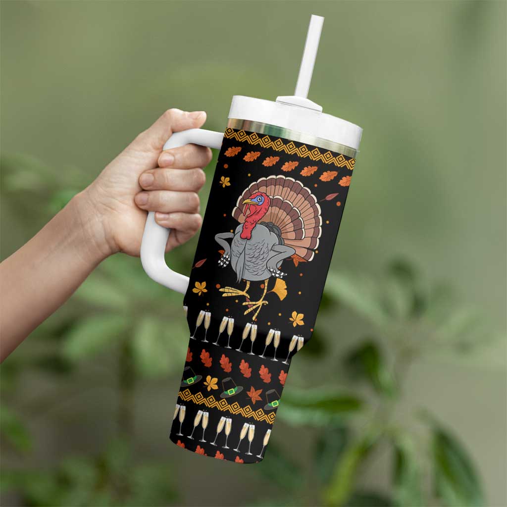 Thanksgiving Christmas Design Tumbler With Handle Xmas Holiday Patterns - Wonder Print Shop