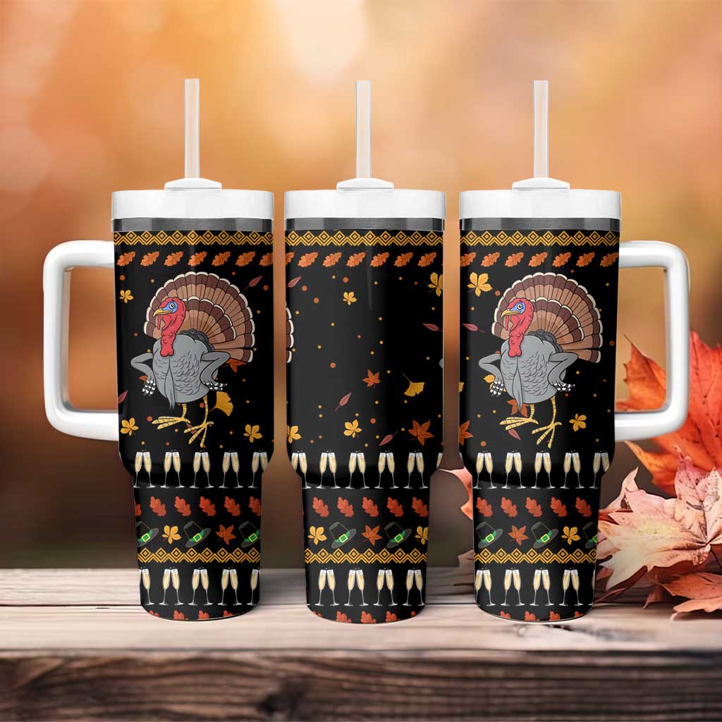 Thanksgiving Christmas Design Tumbler With Handle Xmas Holiday Patterns - Wonder Print Shop