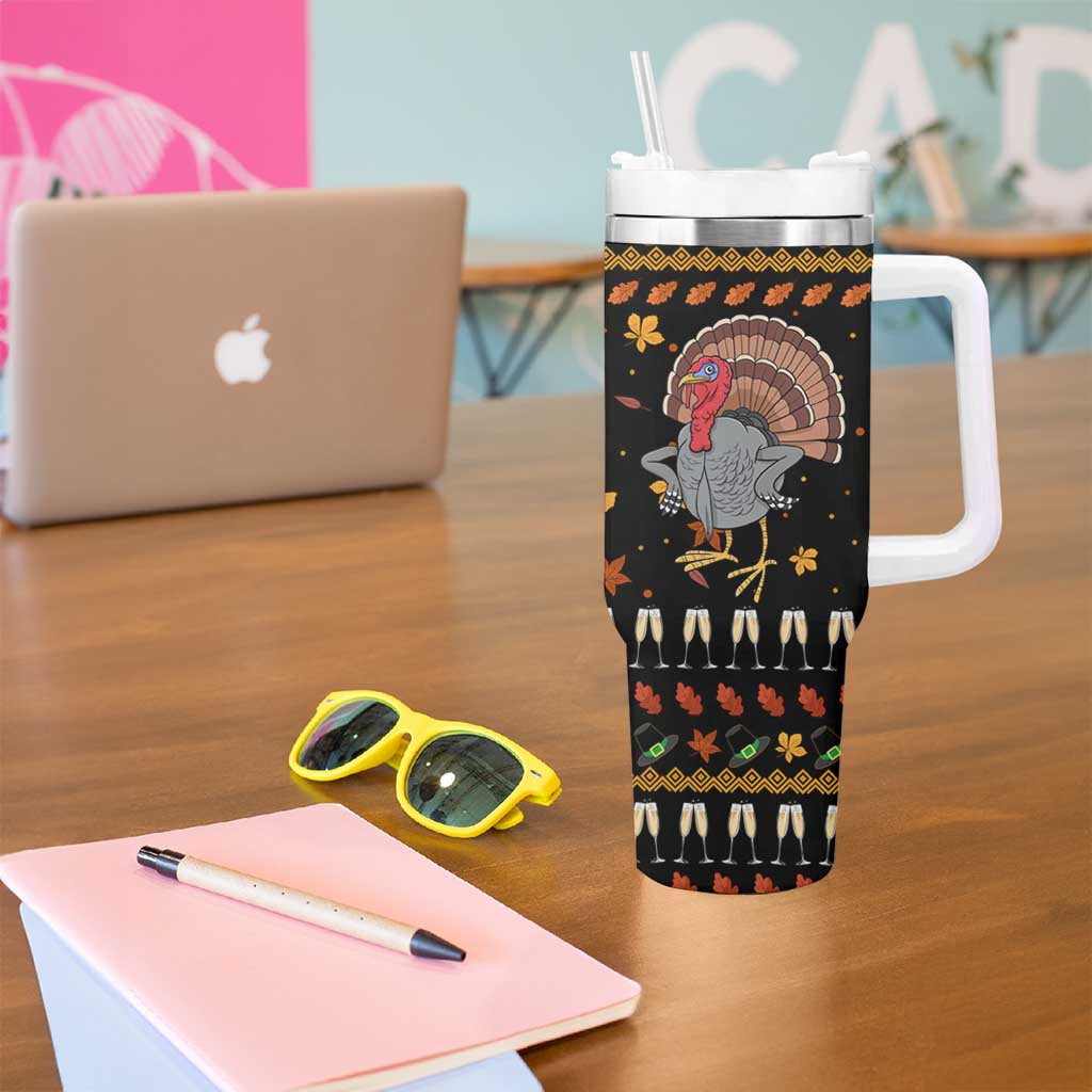 Thanksgiving Christmas Design Tumbler With Handle Xmas Holiday Patterns - Wonder Print Shop