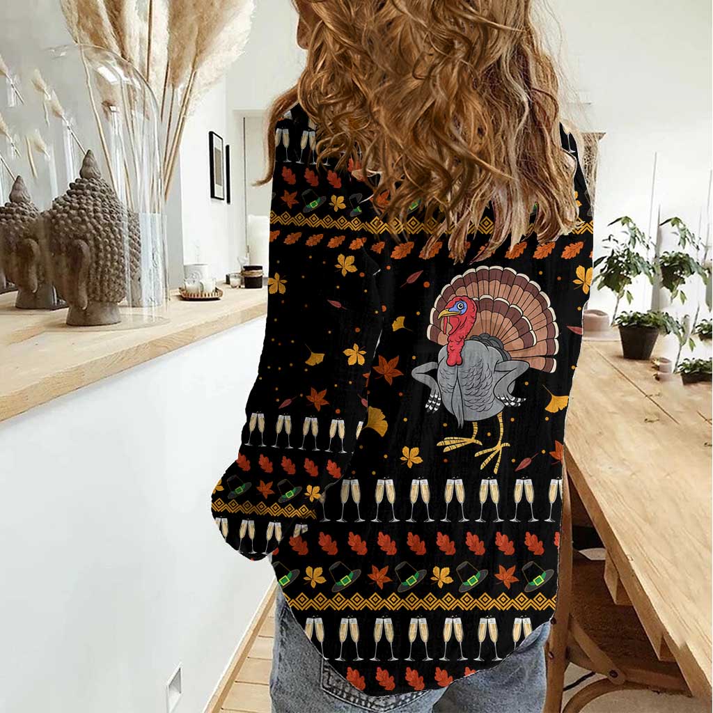 Thanksgiving Christmas Design Women Casual Shirt Xmas Holiday Patterns - Wonder Print Shop