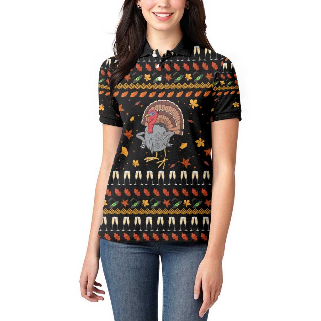 Thanksgiving Christmas Design Women Polo Shirt Xmas Holiday Patterns - Wonder Print Shop