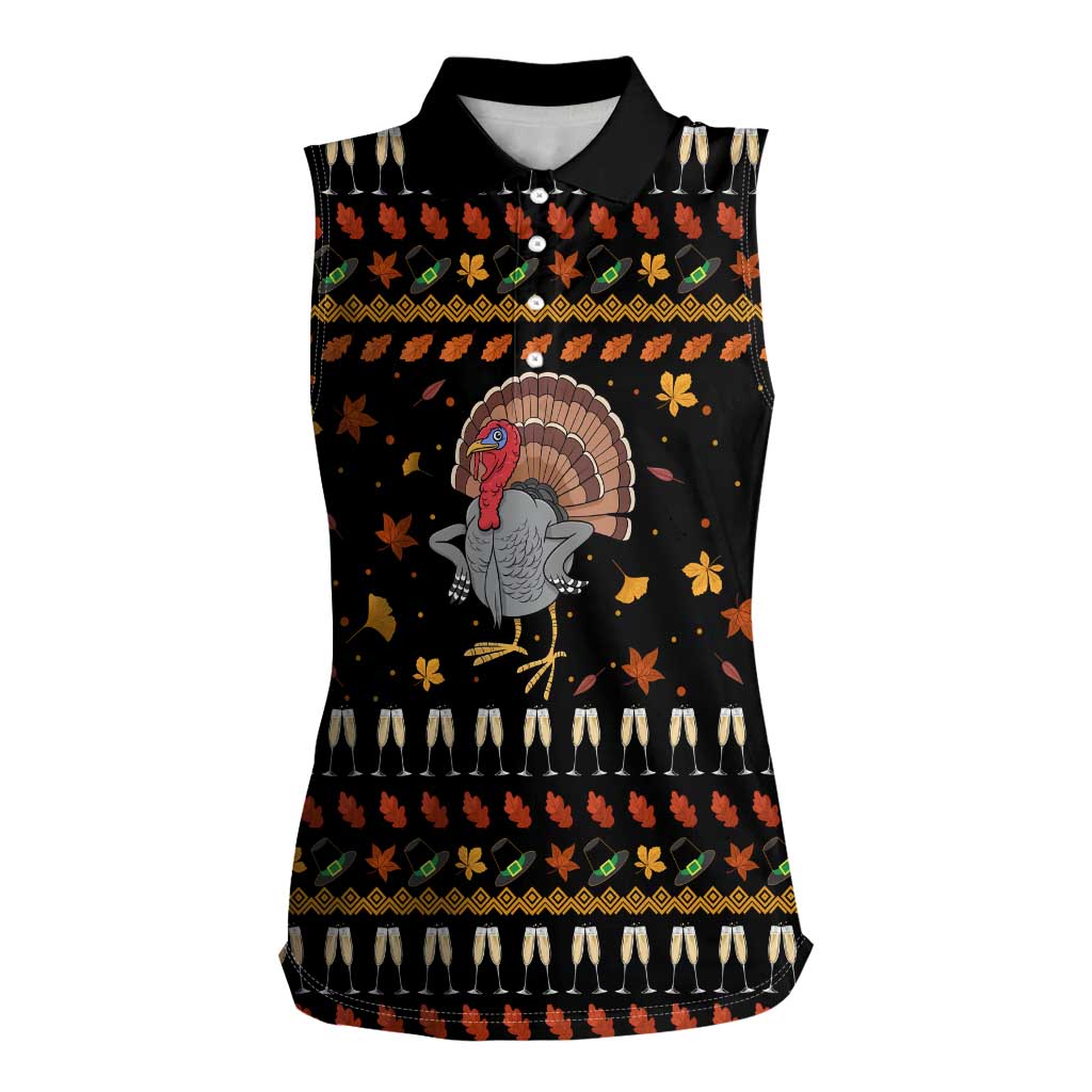 Thanksgiving Christmas Design Women Sleeveless Polo Shirt Xmas Holiday Patterns - Wonder Print Shop