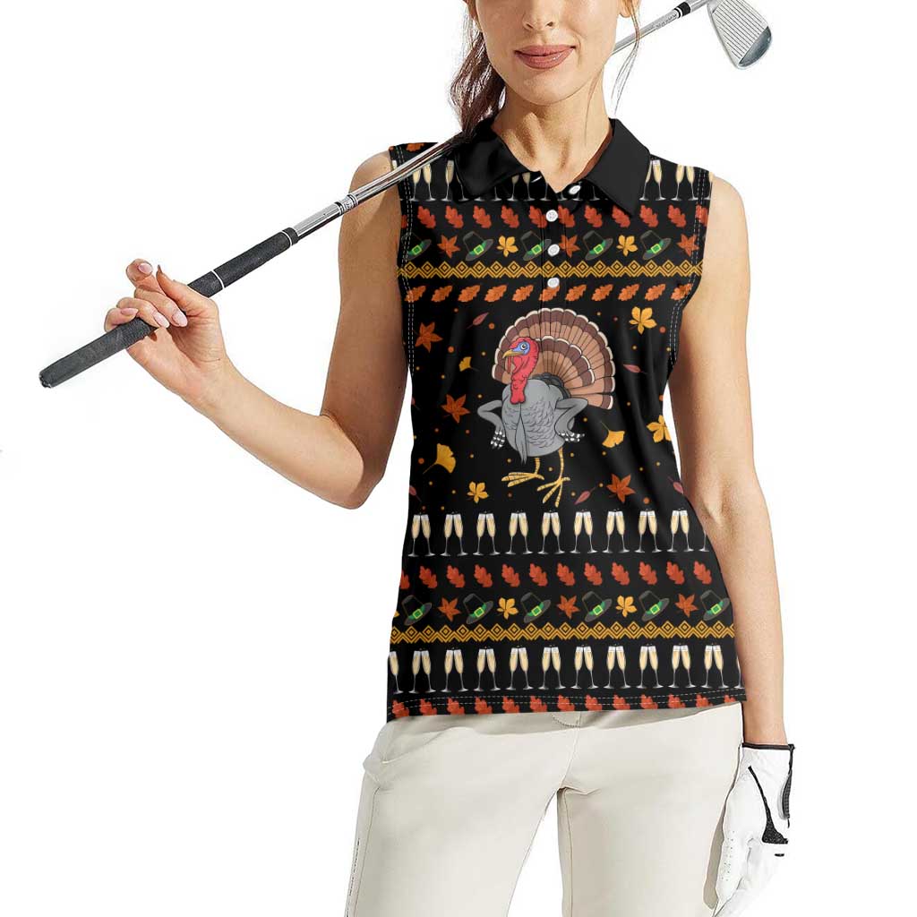 Thanksgiving Christmas Design Women Sleeveless Polo Shirt Xmas Holiday Patterns - Wonder Print Shop