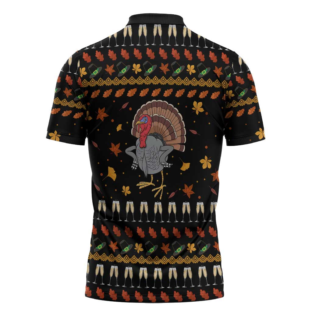 Thanksgiving Christmas Design Zipper Polo Shirt Xmas Holiday Patterns - Wonder Print Shop