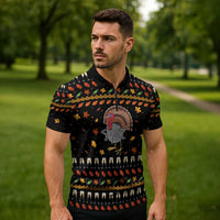 Thanksgiving Christmas Design Zipper Polo Shirt Xmas Holiday Patterns - Wonder Print Shop
