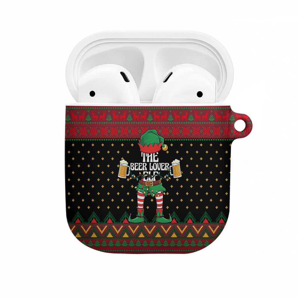 The Beer Lover Elf Christmas AirPods Case Xmas Holiday Patterns - Wonder Print Shop