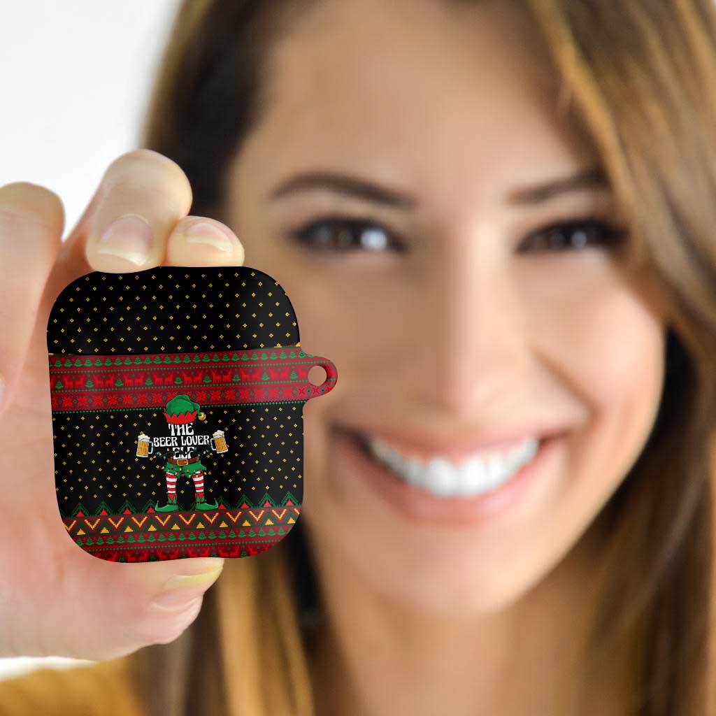 The Beer Lover Elf Christmas AirPods Case Xmas Holiday Patterns - Wonder Print Shop