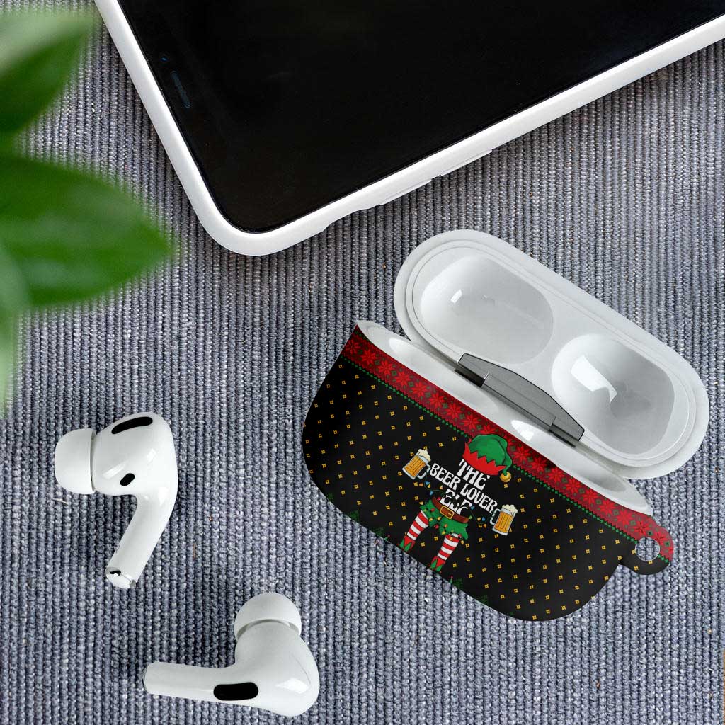 The Beer Lover Elf Christmas AirPods Case Xmas Holiday Patterns - Wonder Print Shop