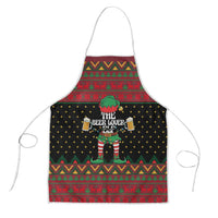 The Beer Lover Elf Christmas Apron Xmas Holiday Patterns - Wonder Print Shop
