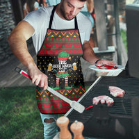 The Beer Lover Elf Christmas Apron Xmas Holiday Patterns - Wonder Print Shop