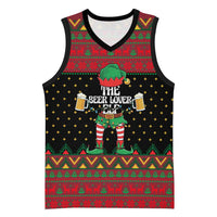 The Beer Lover Elf Christmas Basketball Jersey Xmas Holiday Patterns - Wonder Print Shop