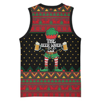 The Beer Lover Elf Christmas Basketball Jersey Xmas Holiday Patterns - Wonder Print Shop