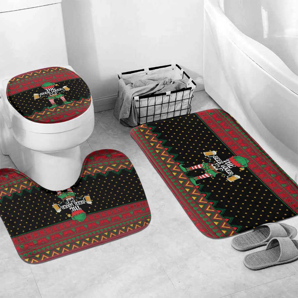 The Beer Lover Elf Christmas Bathroom Set Xmas Holiday Patterns - Wonder Print Shop