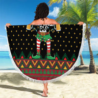 The Beer Lover Elf Christmas Beach Blanket Xmas Holiday Patterns - Wonder Print Shop