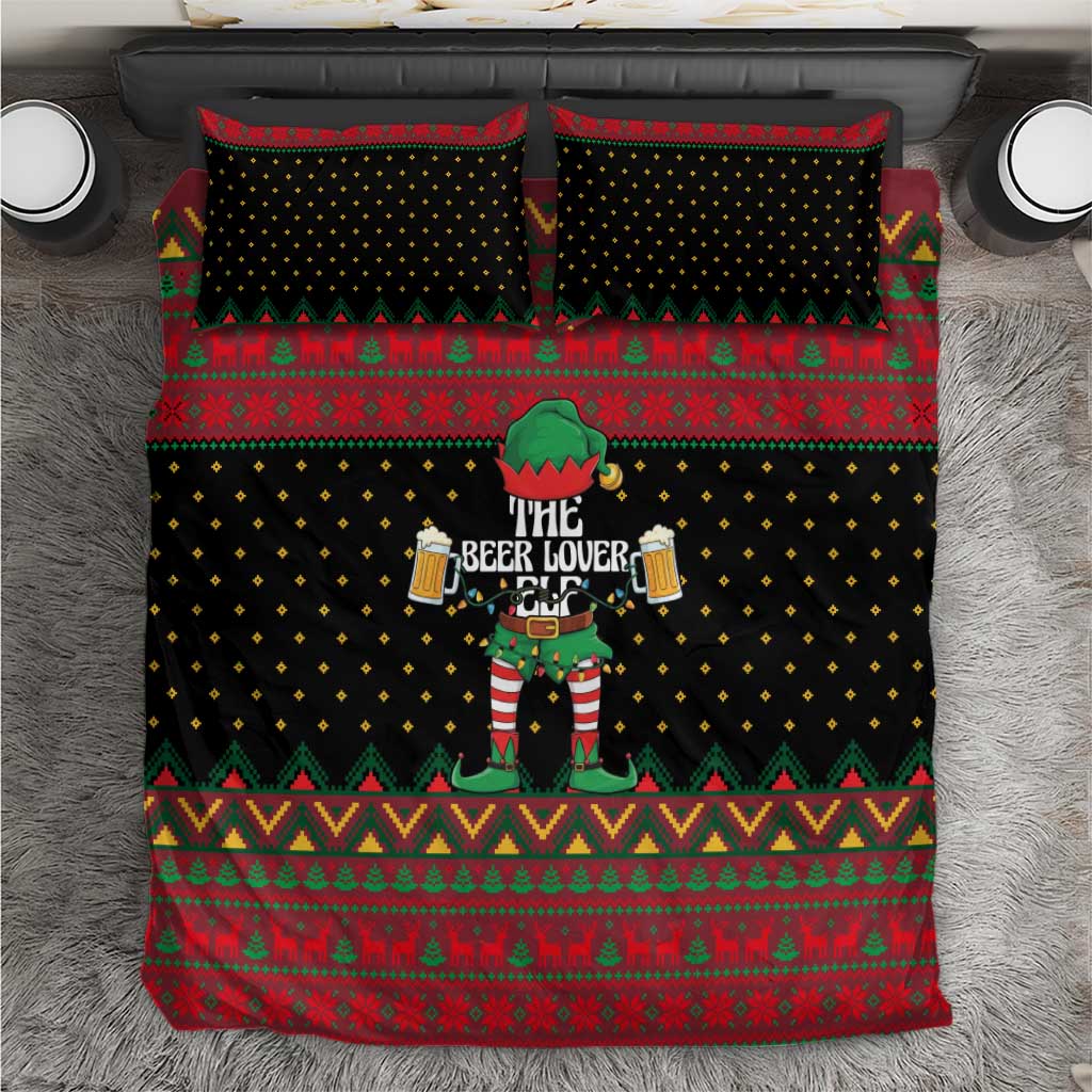 The Beer Lover Elf Christmas Bedding Set Xmas Holiday Patterns - Wonder Print Shop