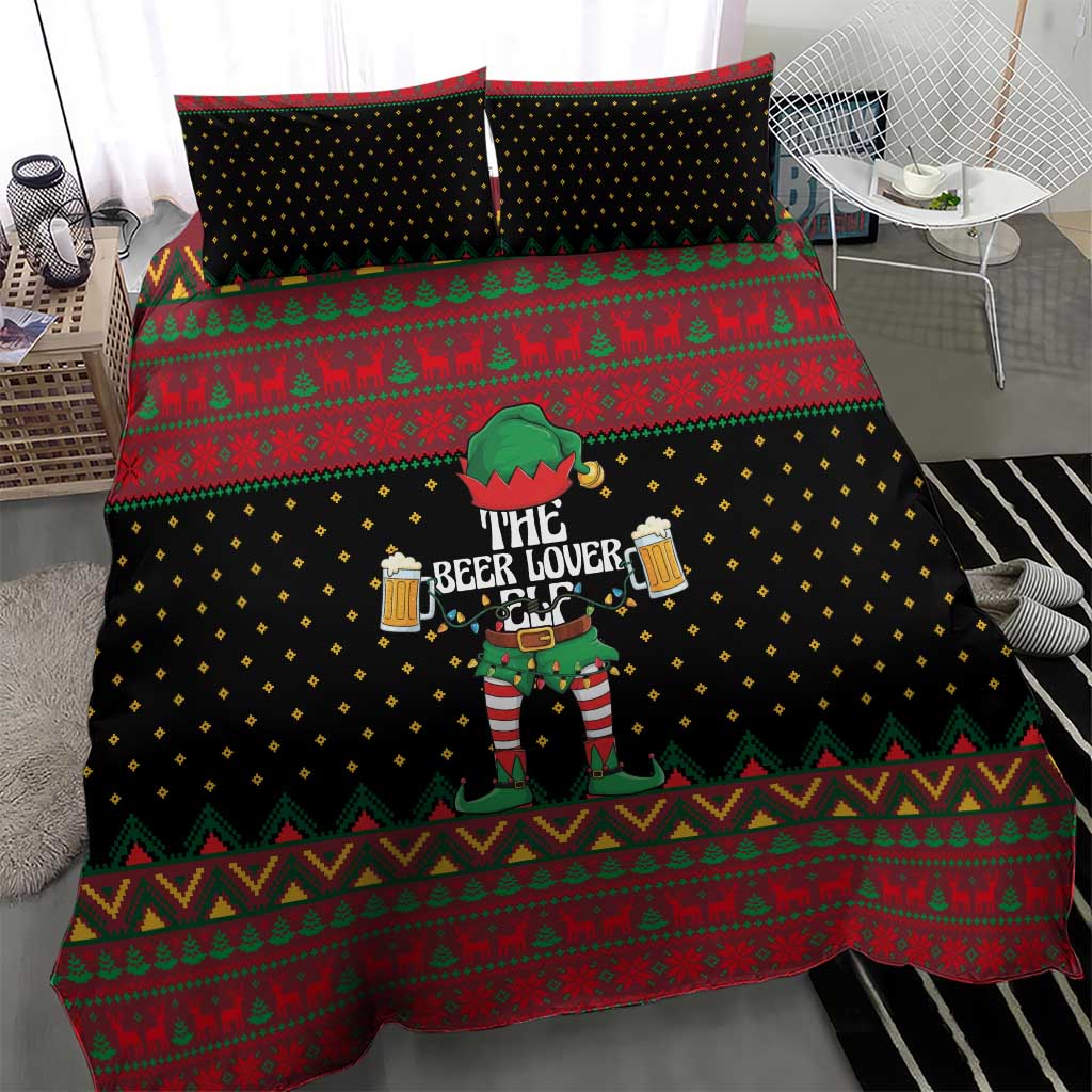The Beer Lover Elf Christmas Bedding Set Xmas Holiday Patterns - Wonder Print Shop
