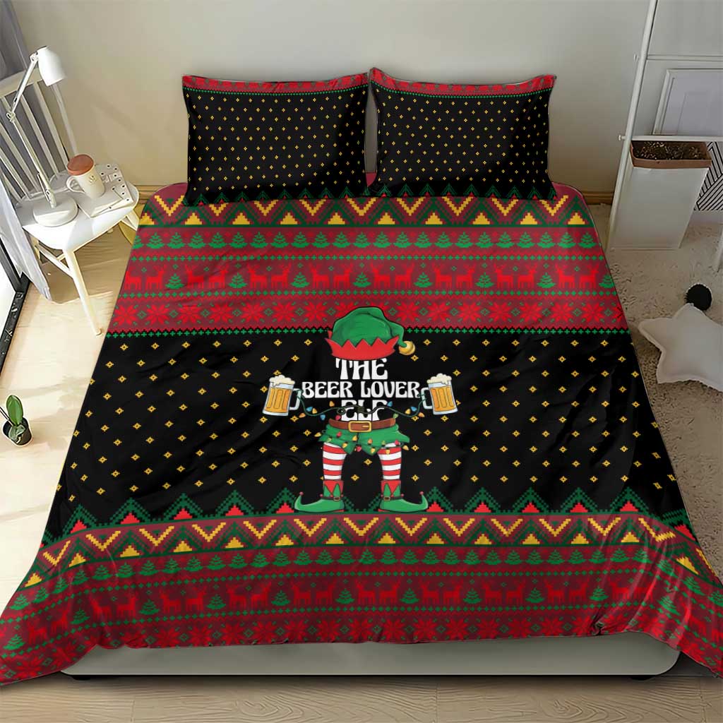 The Beer Lover Elf Christmas Bedding Set Xmas Holiday Patterns - Wonder Print Shop