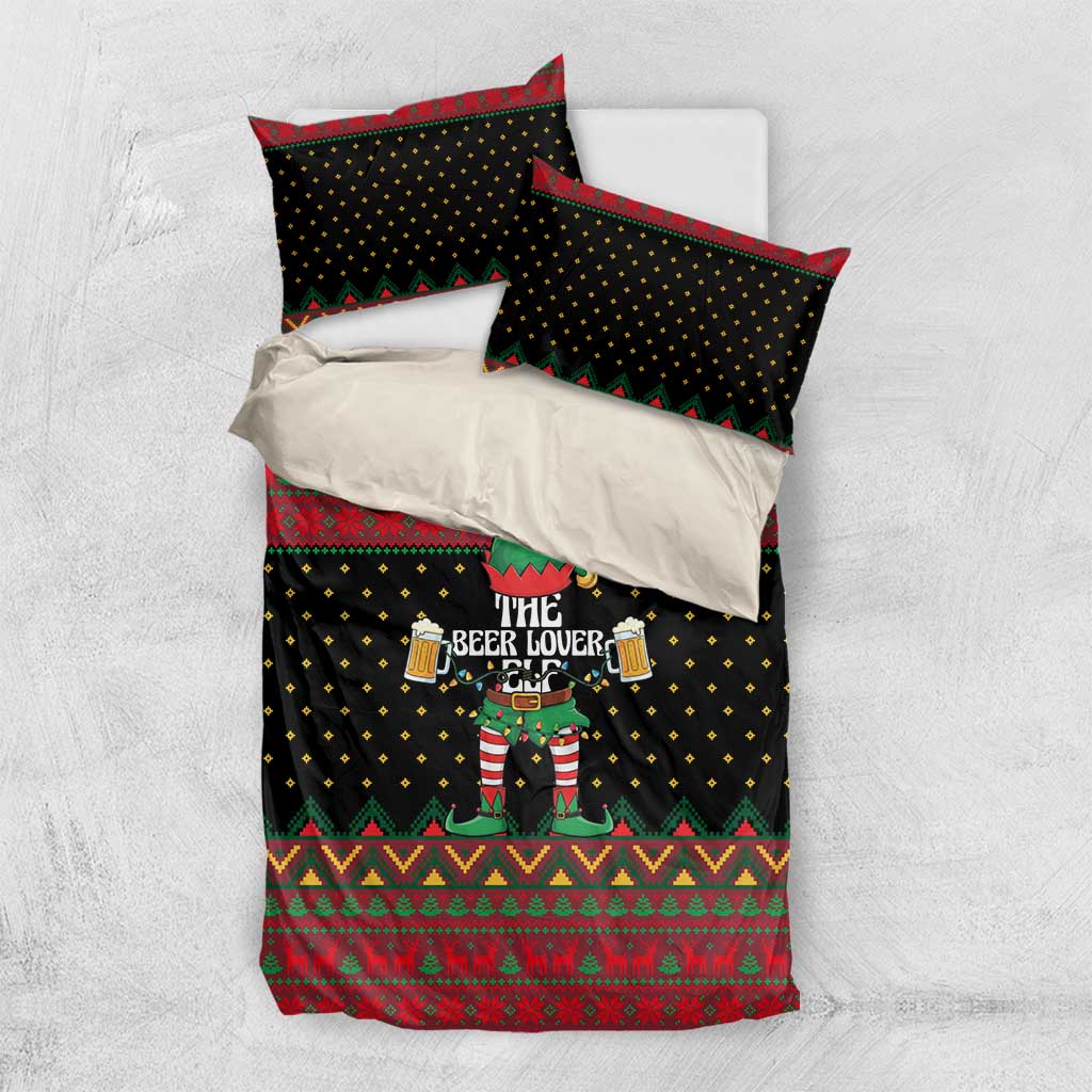 The Beer Lover Elf Christmas Bedding Set Xmas Holiday Patterns - Wonder Print Shop