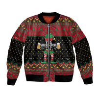 The Beer Lover Elf Christmas Bomber Jacket Xmas Holiday Patterns - Wonder Print Shop