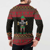 The Beer Lover Elf Christmas Button Sweatshirt Xmas Holiday Patterns - Wonder Print Shop