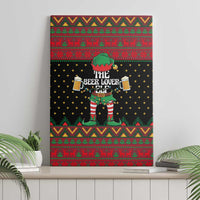 The Beer Lover Elf Christmas Canvas Wall Art Xmas Holiday Patterns - Wonder Print Shop