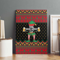 The Beer Lover Elf Christmas Canvas Wall Art Xmas Holiday Patterns - Wonder Print Shop