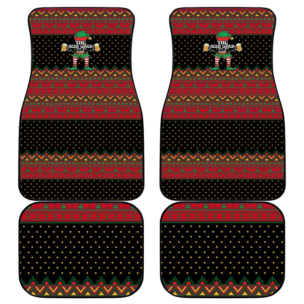 The Beer Lover Elf Christmas Car Mats Xmas Holiday Patterns - Wonder Print Shop