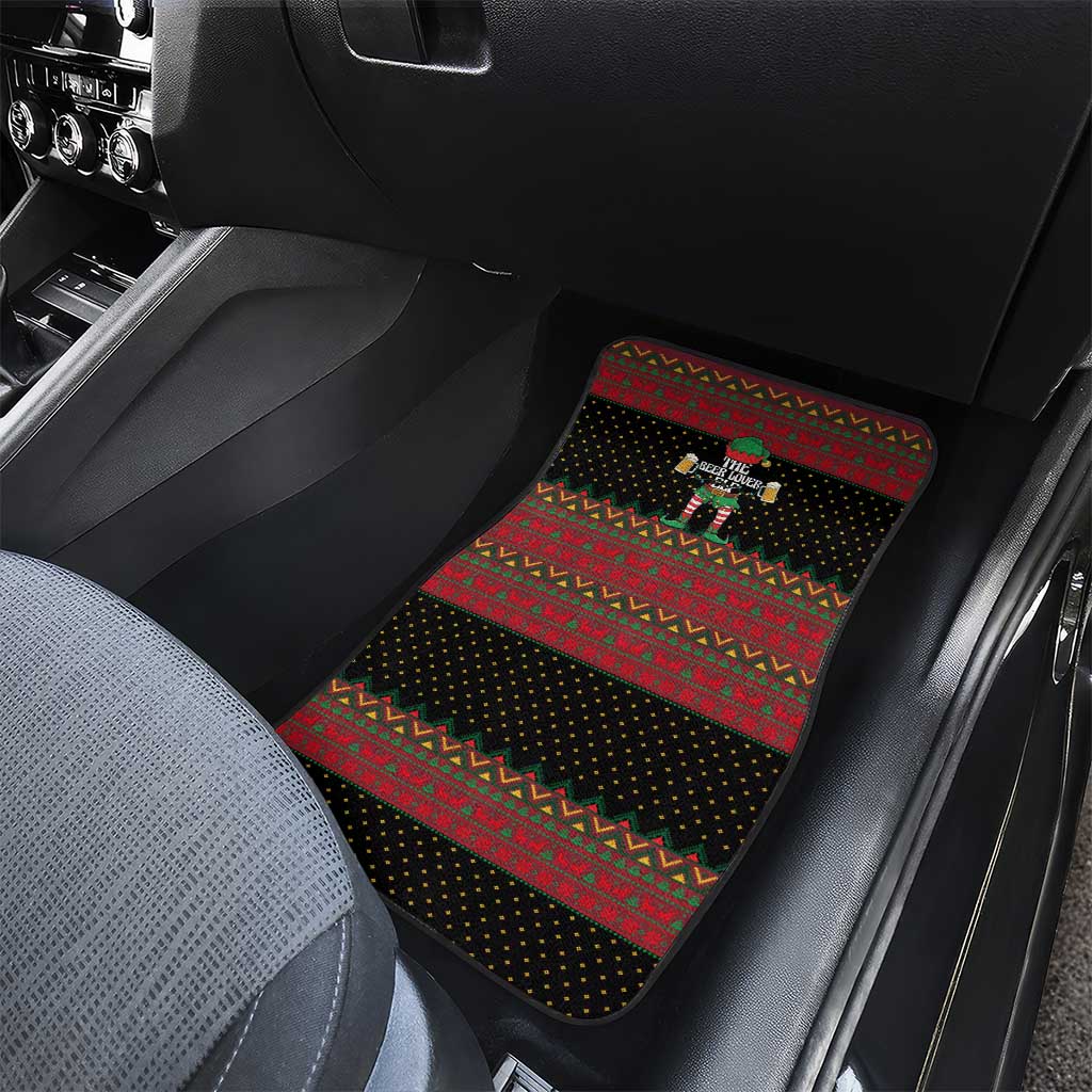 The Beer Lover Elf Christmas Car Mats Xmas Holiday Patterns - Wonder Print Shop
