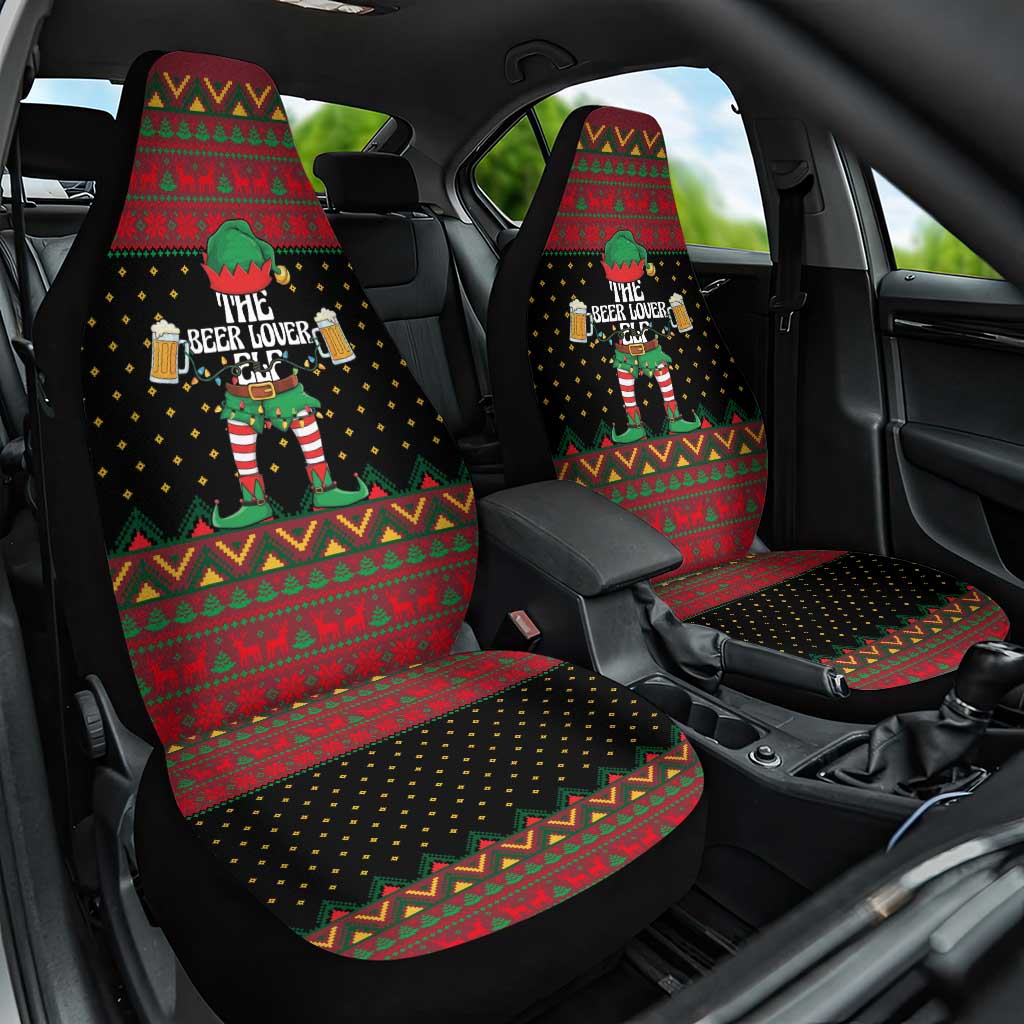 The Beer Lover Elf Christmas Car Seat Cover Xmas Holiday Patterns - Wonder Print Shop