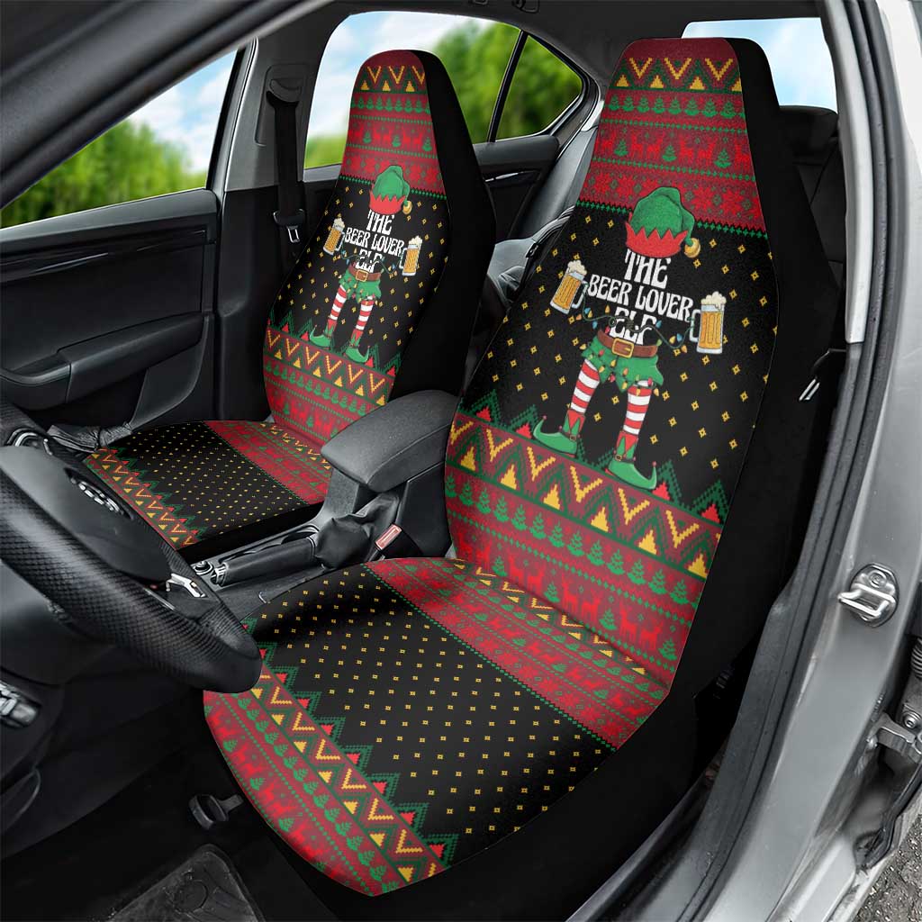 The Beer Lover Elf Christmas Car Seat Cover Xmas Holiday Patterns - Wonder Print Shop