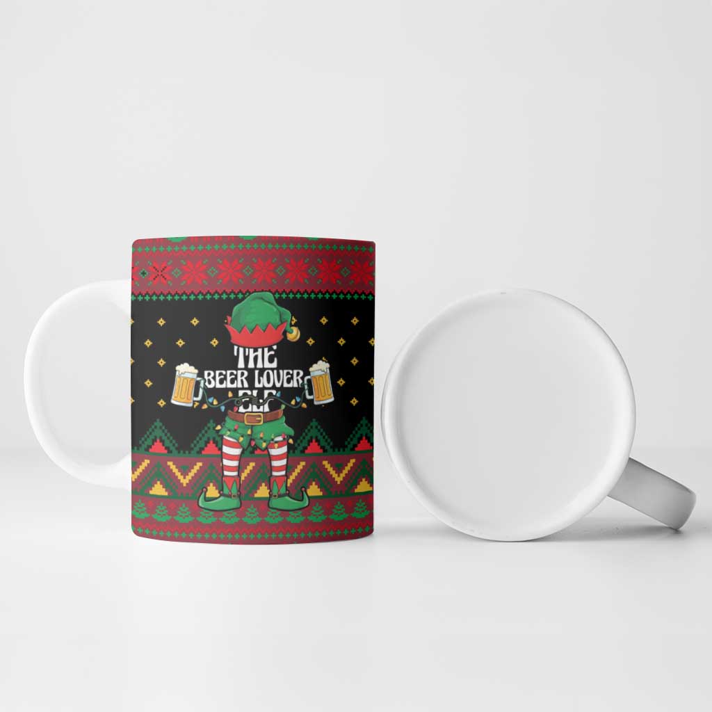 The Beer Lover Elf Christmas Ceramic Mug Xmas Holiday Patterns - Wonder Print Shop