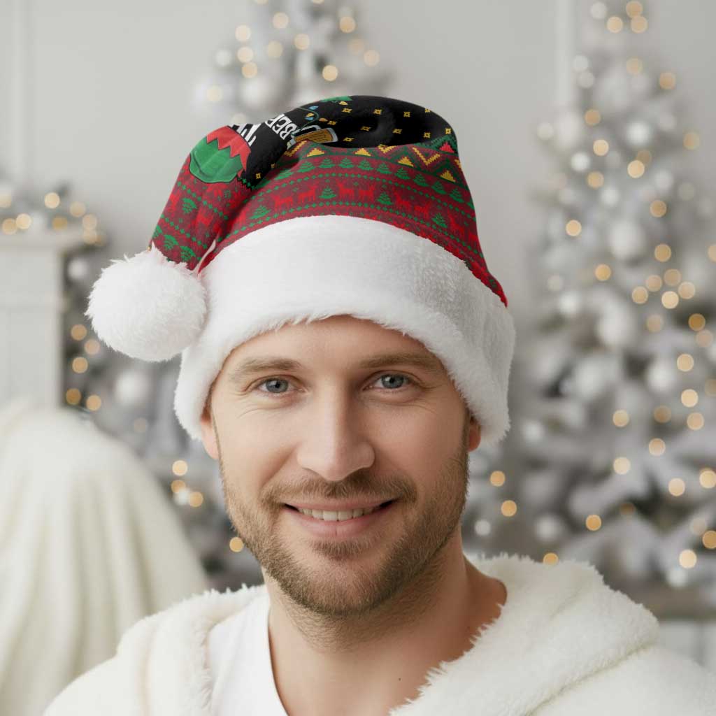 The Beer Lover Elf Christmas Santa Hat Xmas Holiday Patterns - Wonder Print Shop
