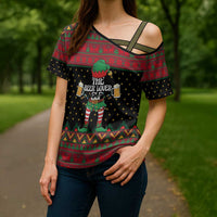 The Beer Lover Elf Christmas Cross Shoulder Shirt Xmas Holiday Patterns - Wonder Print Shop
