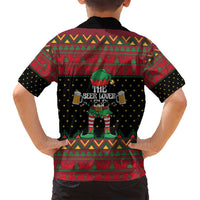 The Beer Lover Elf Christmas Family Matching Long Sleeve Bodycon Dress and Hawaiian Shirt Xmas Holiday Patterns - Wonder Print Shop