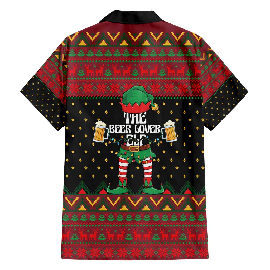 The Beer Lover Elf Christmas Family Matching Long Sleeve Bodycon Dress and Hawaiian Shirt Xmas Holiday Patterns - Wonder Print Shop