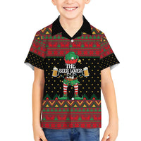 The Beer Lover Elf Christmas Family Matching Long Sleeve Bodycon Dress and Hawaiian Shirt Xmas Holiday Patterns - Wonder Print Shop