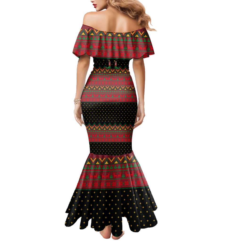 The Beer Lover Elf Christmas Family Matching Mermaid Dress and Hawaiian Shirt Xmas Holiday Patterns - Wonder Print Shop