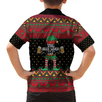 The Beer Lover Elf Christmas Family Matching Off The Shoulder Long Sleeve Dress and Hawaiian Shirt Xmas Holiday Patterns - Wonder Print Shop