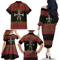 The Beer Lover Elf Christmas Family Matching Off The Shoulder Long Sleeve Dress and Hawaiian Shirt Xmas Holiday Patterns - Wonder Print Shop