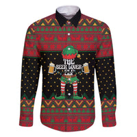 The Beer Lover Elf Christmas Family Matching Off The Shoulder Long Sleeve Dress and Hawaiian Shirt Xmas Holiday Patterns - Wonder Print Shop