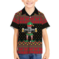 The Beer Lover Elf Christmas Family Matching Off The Shoulder Long Sleeve Dress and Hawaiian Shirt Xmas Holiday Patterns - Wonder Print Shop