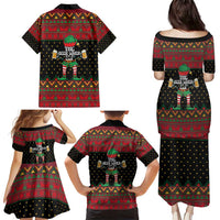 The Beer Lover Elf Christmas Family Matching Puletasi and Hawaiian Shirt Xmas Holiday Patterns - Wonder Print Shop