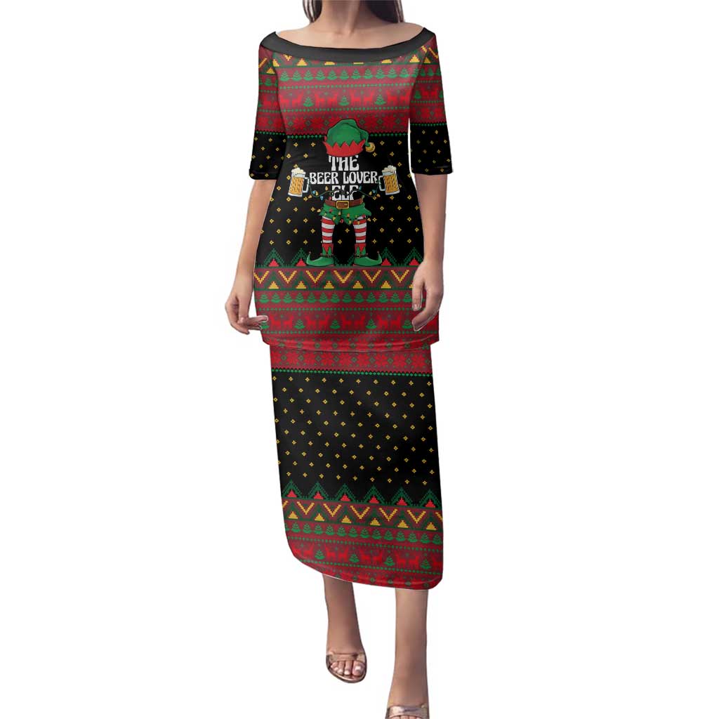 The Beer Lover Elf Christmas Family Matching Puletasi and Hawaiian Shirt Xmas Holiday Patterns - Wonder Print Shop
