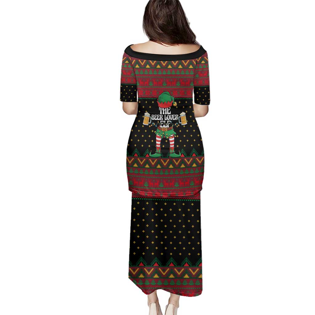 The Beer Lover Elf Christmas Family Matching Puletasi and Hawaiian Shirt Xmas Holiday Patterns - Wonder Print Shop