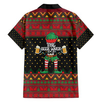 The Beer Lover Elf Christmas Family Matching Short Sleeve Bodycon Dress and Hawaiian Shirt Xmas Holiday Patterns - Wonder Print Shop